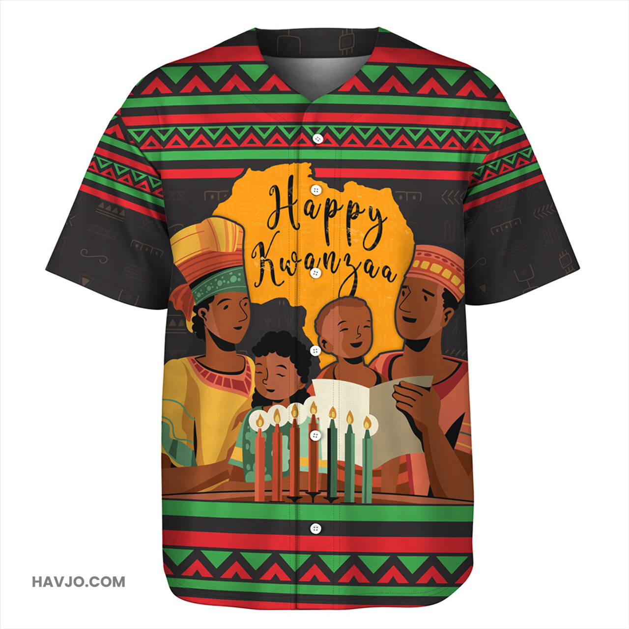 Kwanzaa Happy Kwanzaa Holiday Family Baseball Jersey