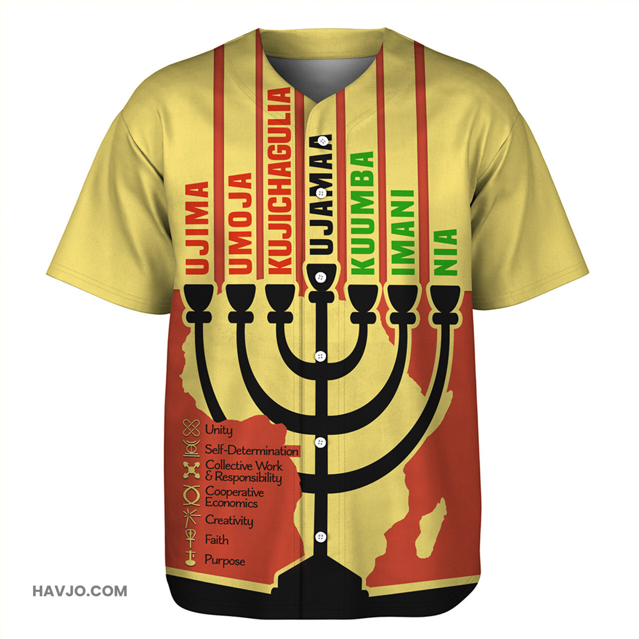 Kwanzaa Happy Kwanzaa Nguzo Saba Baseball Jersey