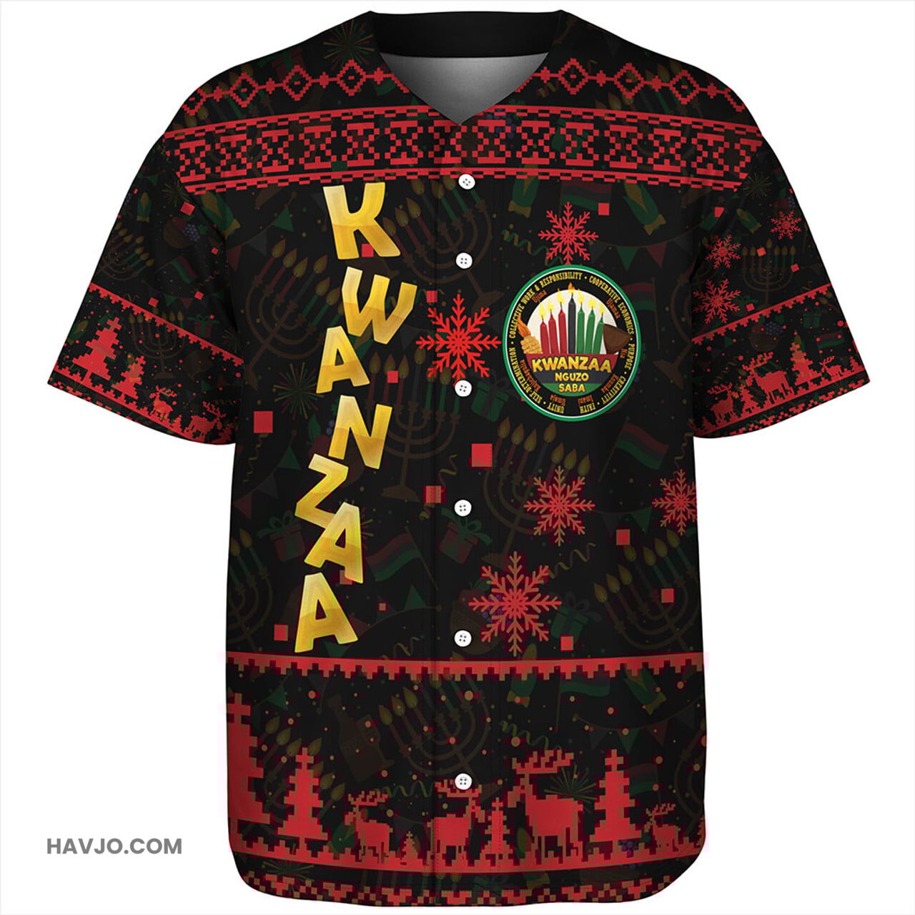 Kwanzaa Nguzo Christmas Baseball Jersey