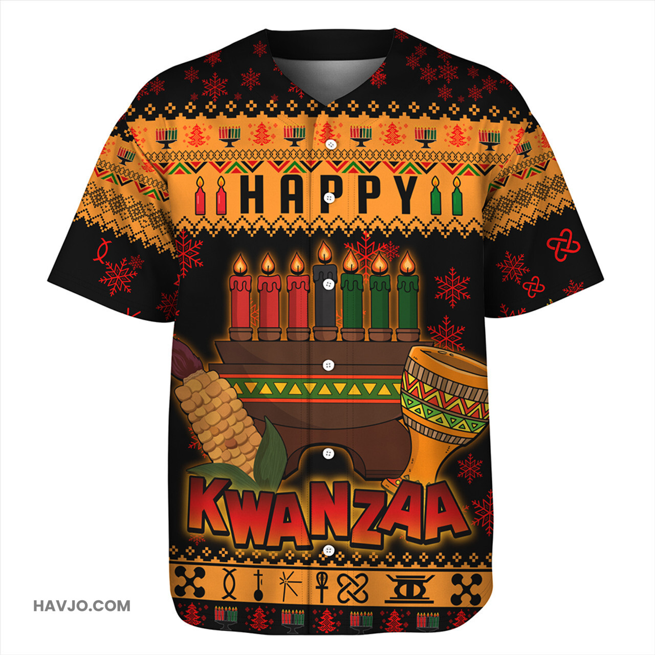Kwanzaa Style Pattern Baseball Jersey