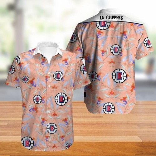 La Clippers Hawaiian Shirt Tropical Aloha Button Up