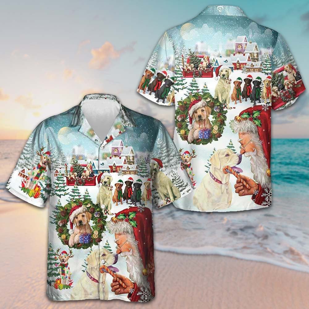 Labrador Dogs Christmas Hawaiian Shirt Labrador Lover Xmas Shirt Best Gifts For Husband 2024