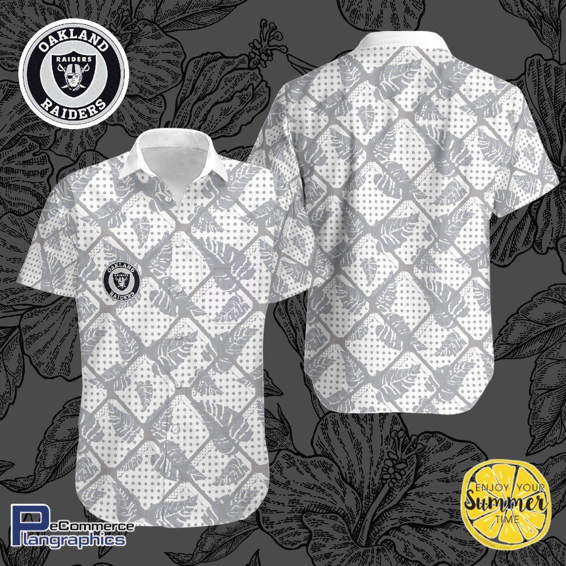 Las Vegas Raiders Aloha Shirt Hawaiian Shirt Tropical Aloha Button Up