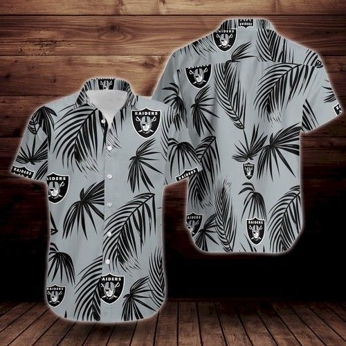 Las Vegas Raiders Flower Hawaiian Shirt Tropical Aloha Button Up