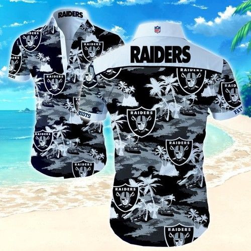 Las Vegas Raiders Hawaiian Shirt Tropical Aloha Button Up