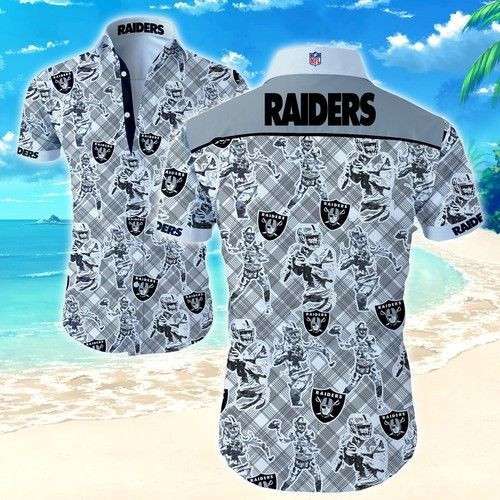 Las Vegas Raiders Hawaiian Shirt Tropical Aloha Button Up