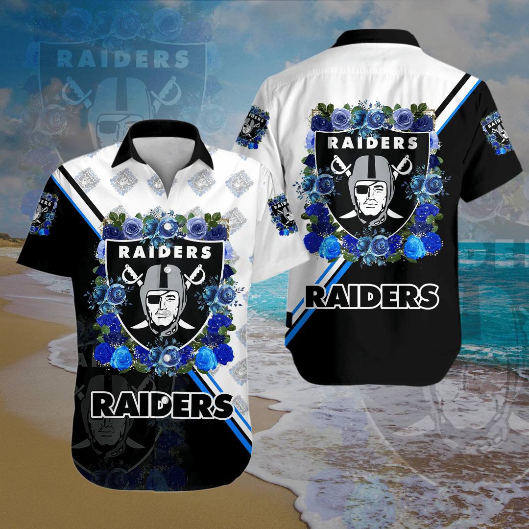 Las Vegas Raiders Hawaiian Shirt Tropical Aloha Button Up