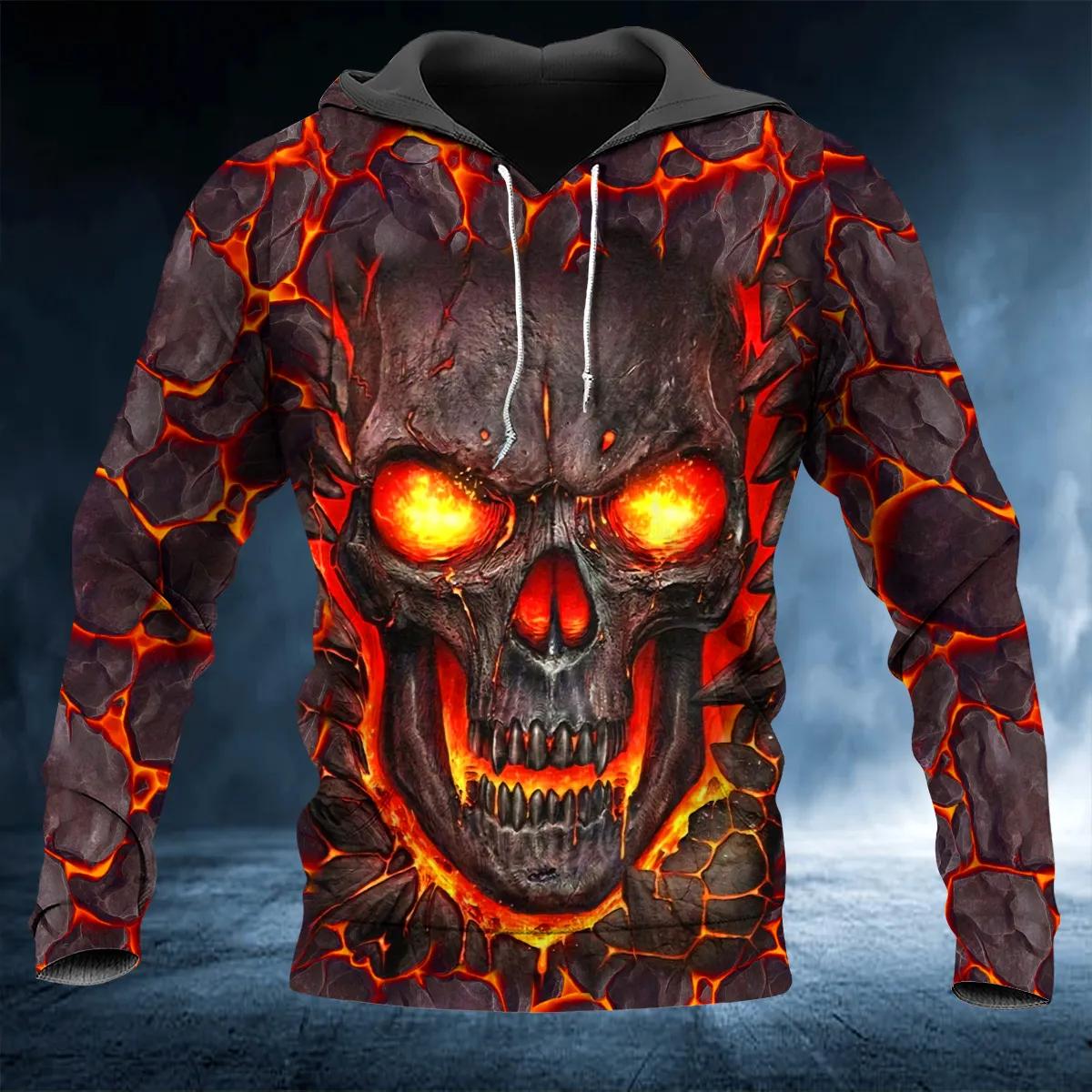 Lava Skull 3D All Over Print Hoodie