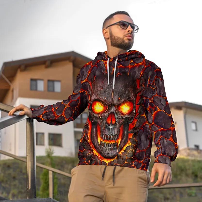 Alternative view of Lava Skull 3D All Over Print Hoodie