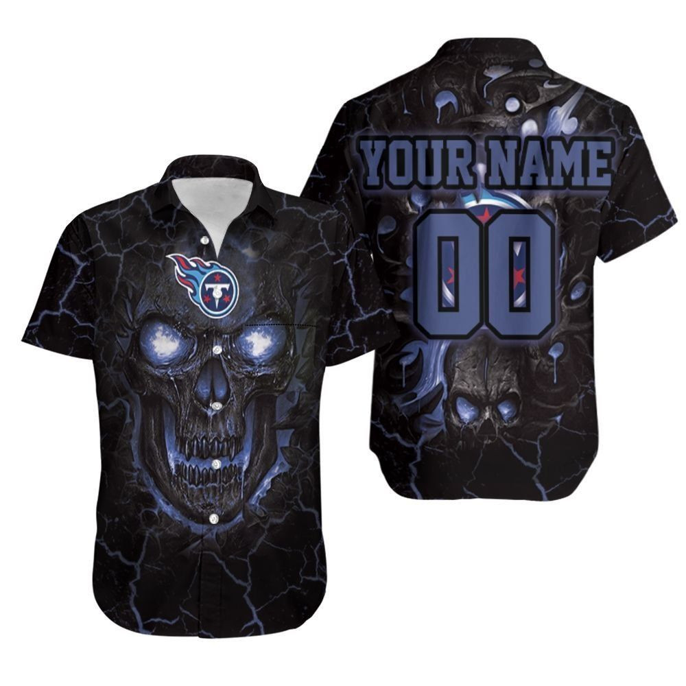 Lava Skull Tennessee Titans 3d Personalized Hawaiian Shirt Tropical Aloha Button Up