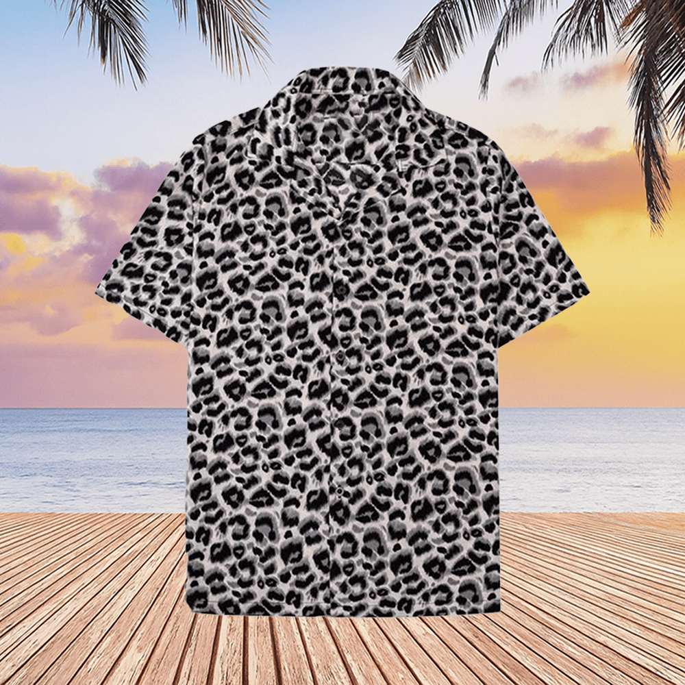 Leopard Hawaiian Shirt Animal Print Shirt Trendy Holiday Clothing Vacation Outfit Gifts