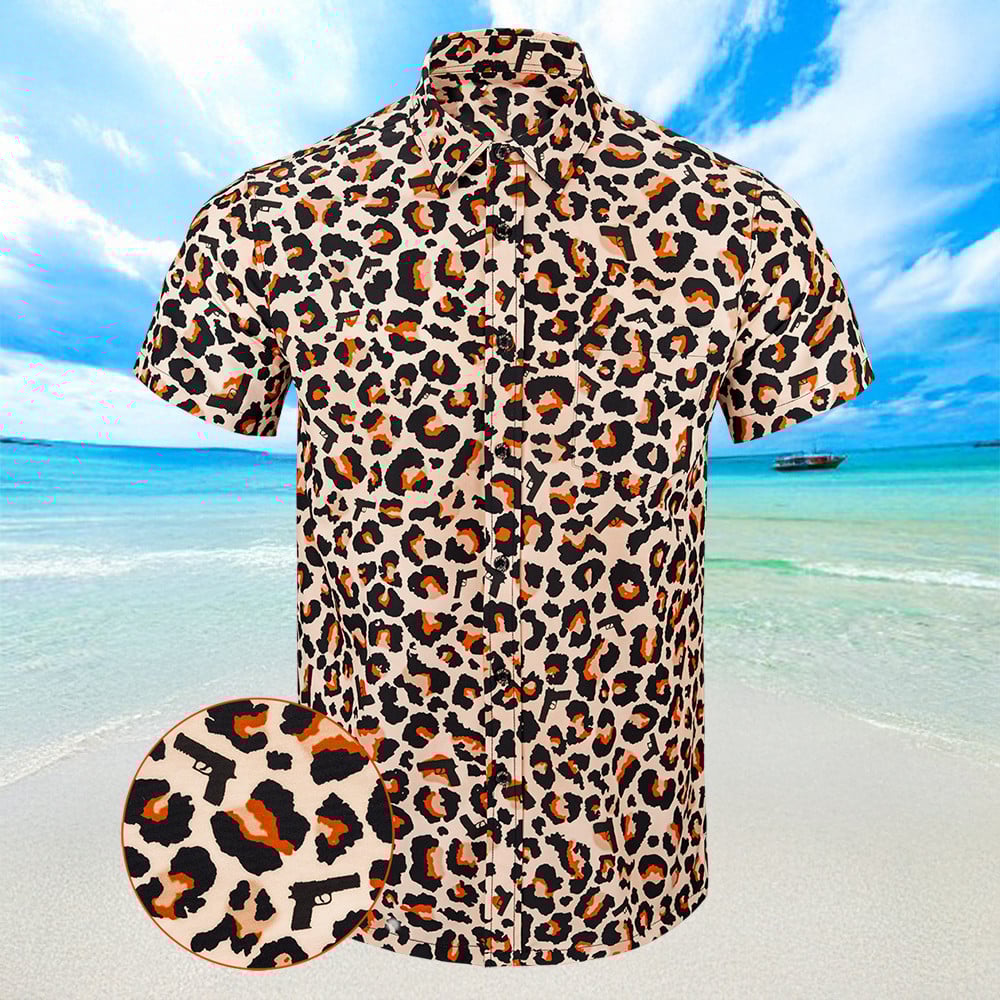 Leopard Hawaiian Shirt Button Up Shirts Summer Gifts For Son In Law