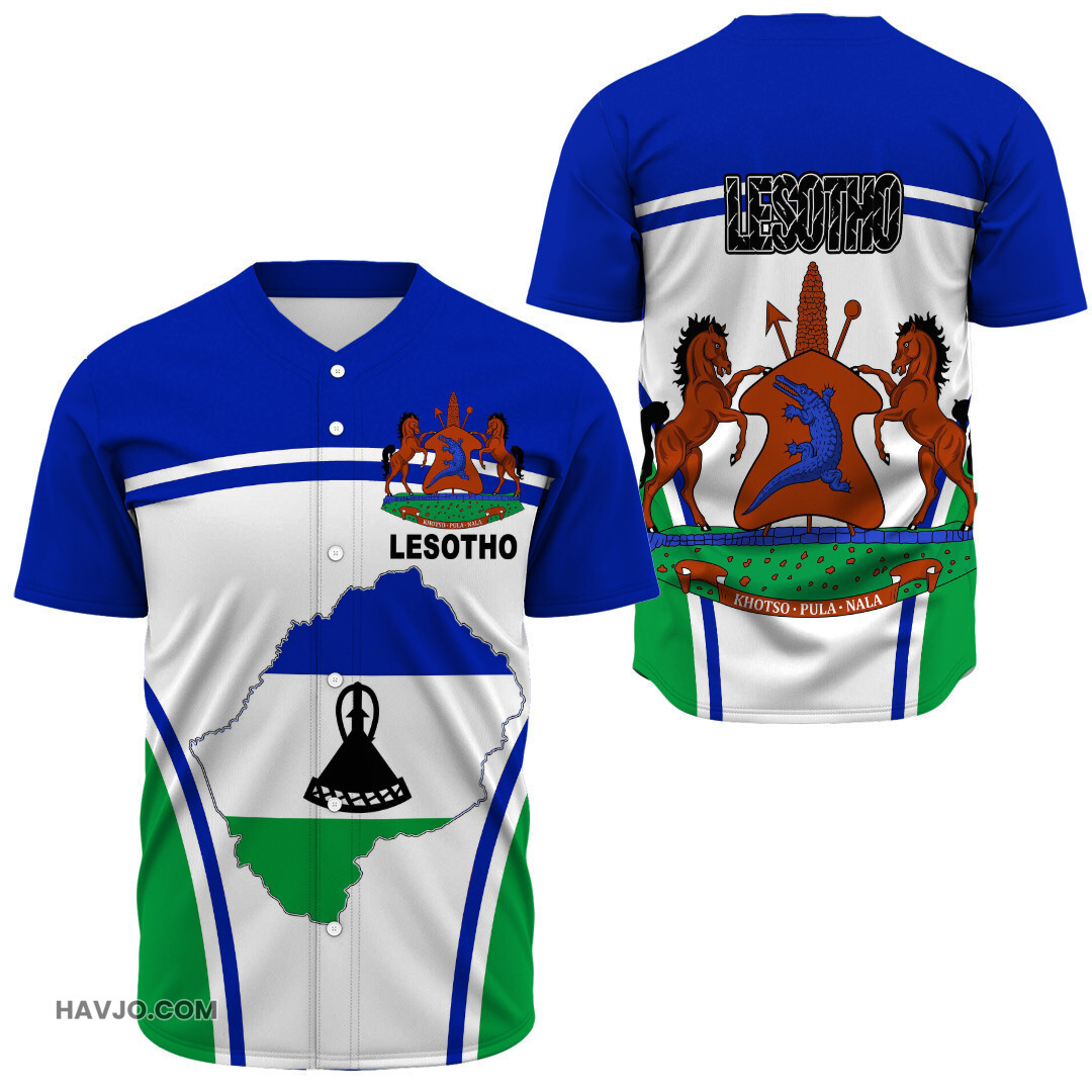 Lesotho Active Flag Baseball Jersey