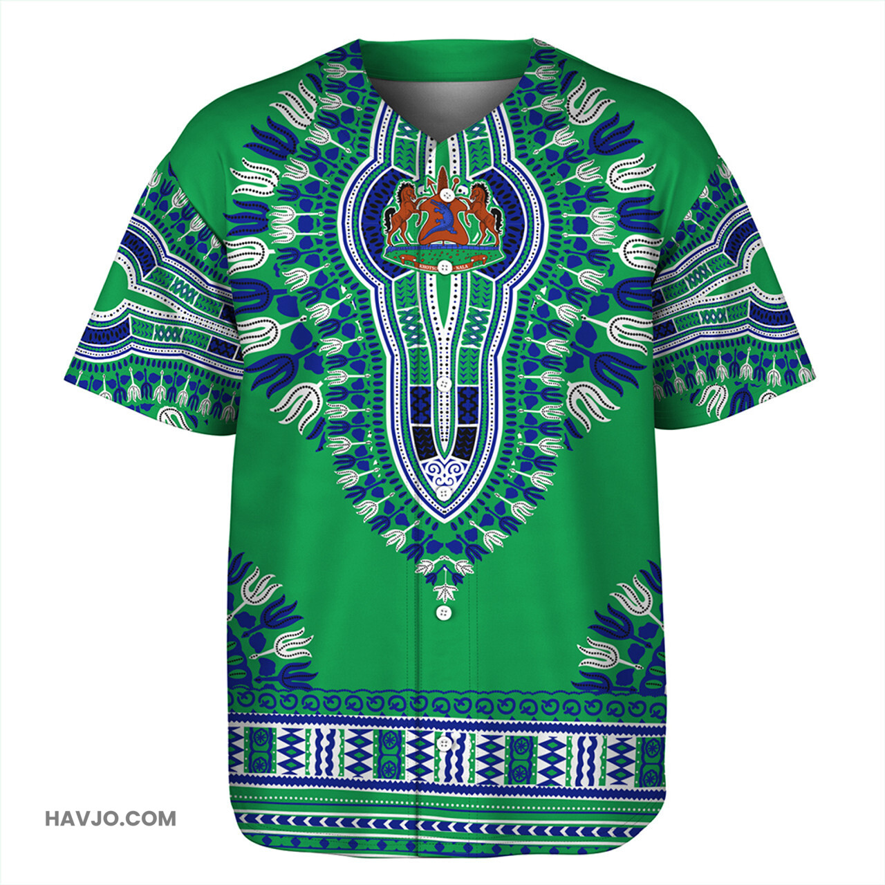 Lesotho Dashiki Baseball Jersey