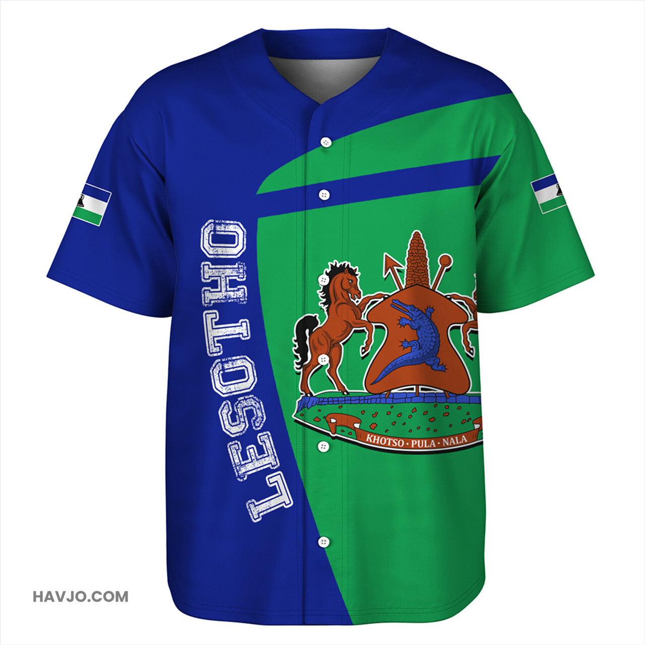 Lesotho Half Concept Baseball Jersey