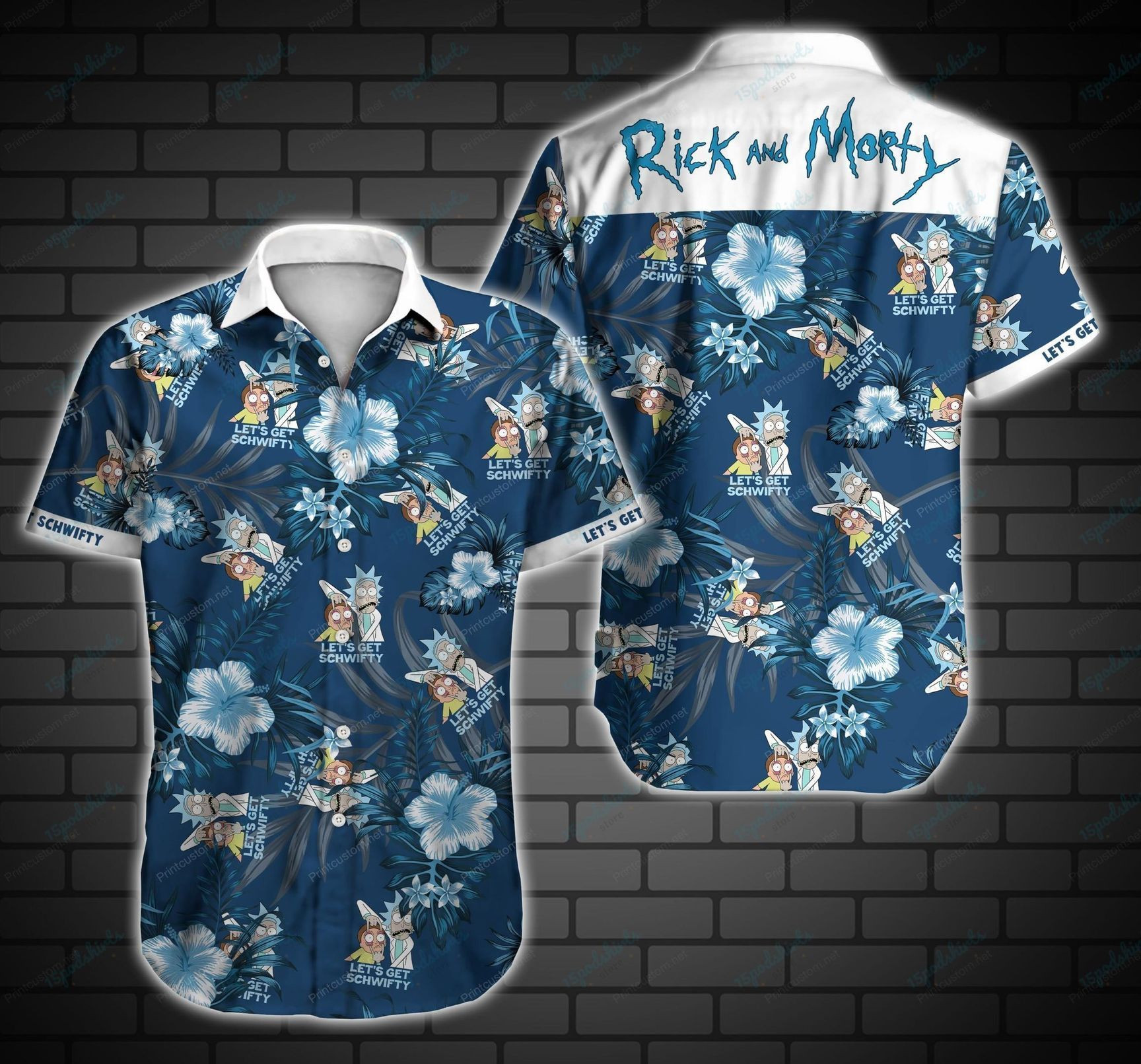 Lets Get Schwifty Rick And Morty Hawaiian Shirt Tropical Aloha Button Up
