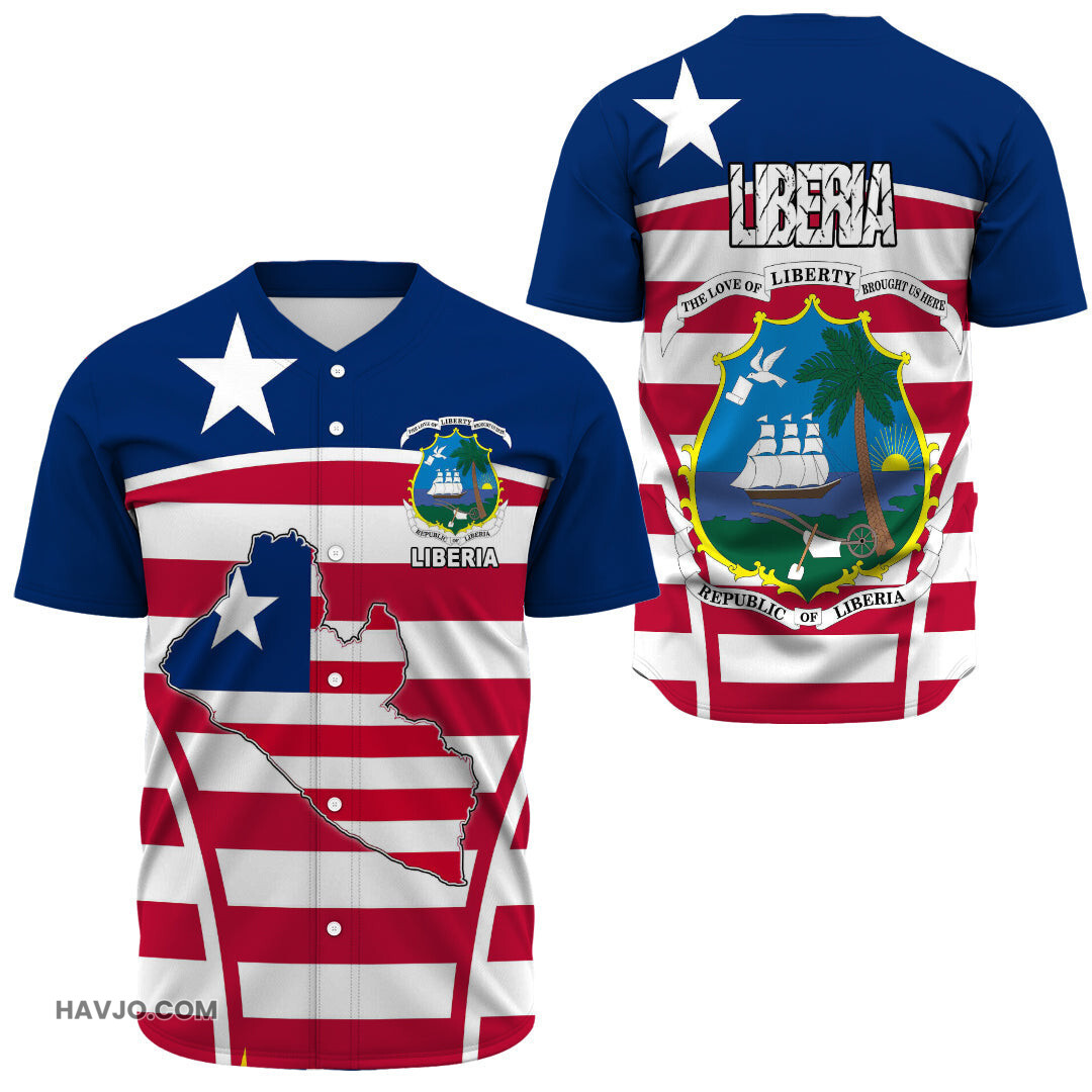 Liberia Active Flag Baseball Jersey