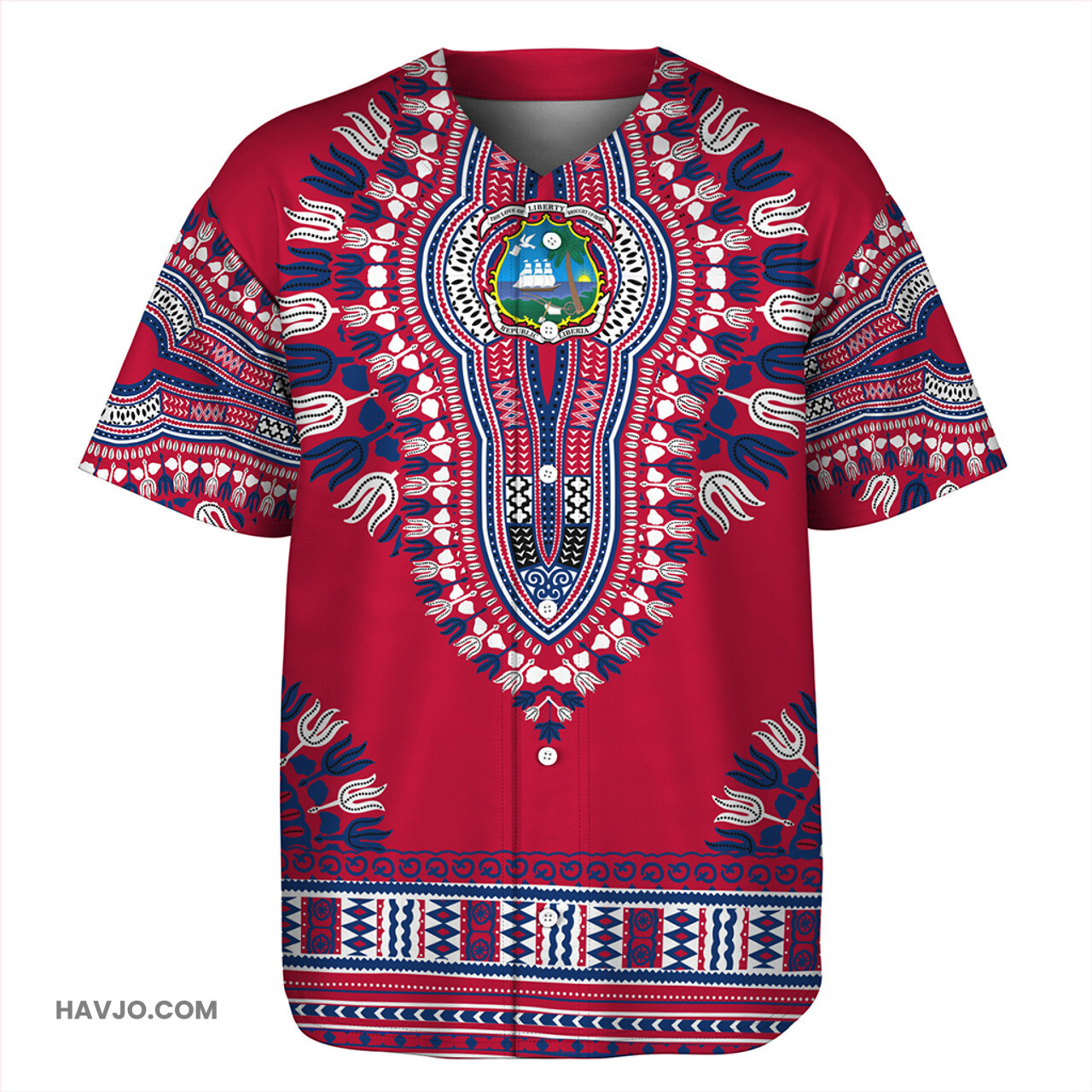 Liberia Dashiki Baseball Jersey