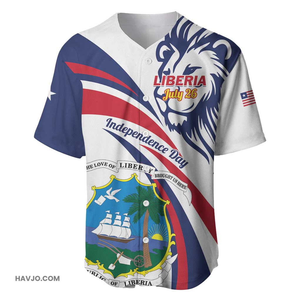 Liberia Independence Day July 26 Lion Coat of Arms Baseball Jersey