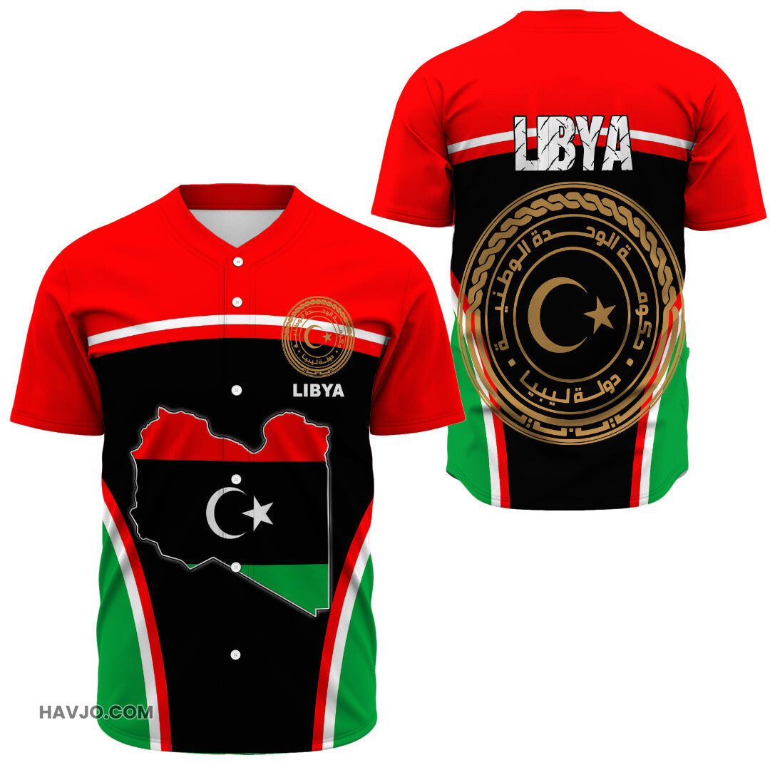 Libya Active Flag Baseball Jersey