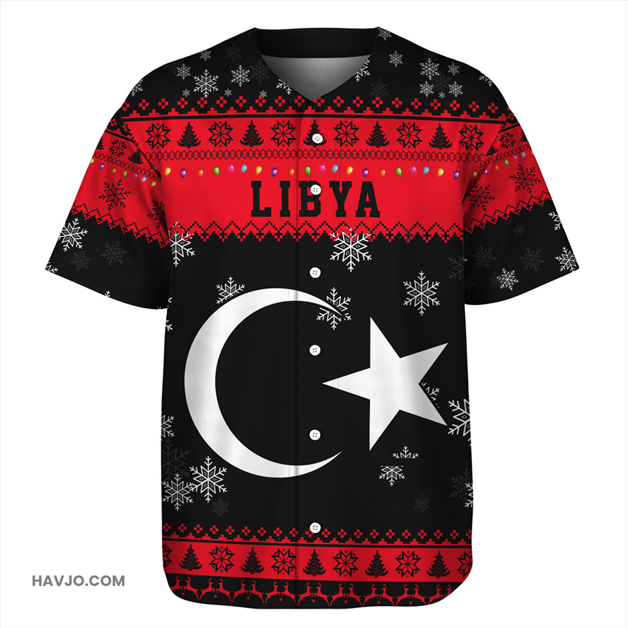 Libya Christmas Style Pattern Baseball Jersey