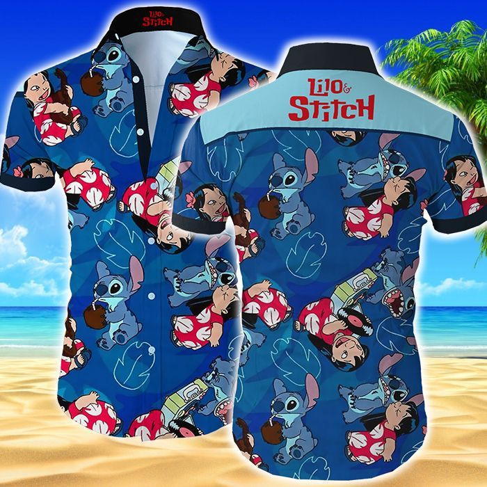 Lilo And Stitch Hawaiian Shirt Tropical Aloha Button Up