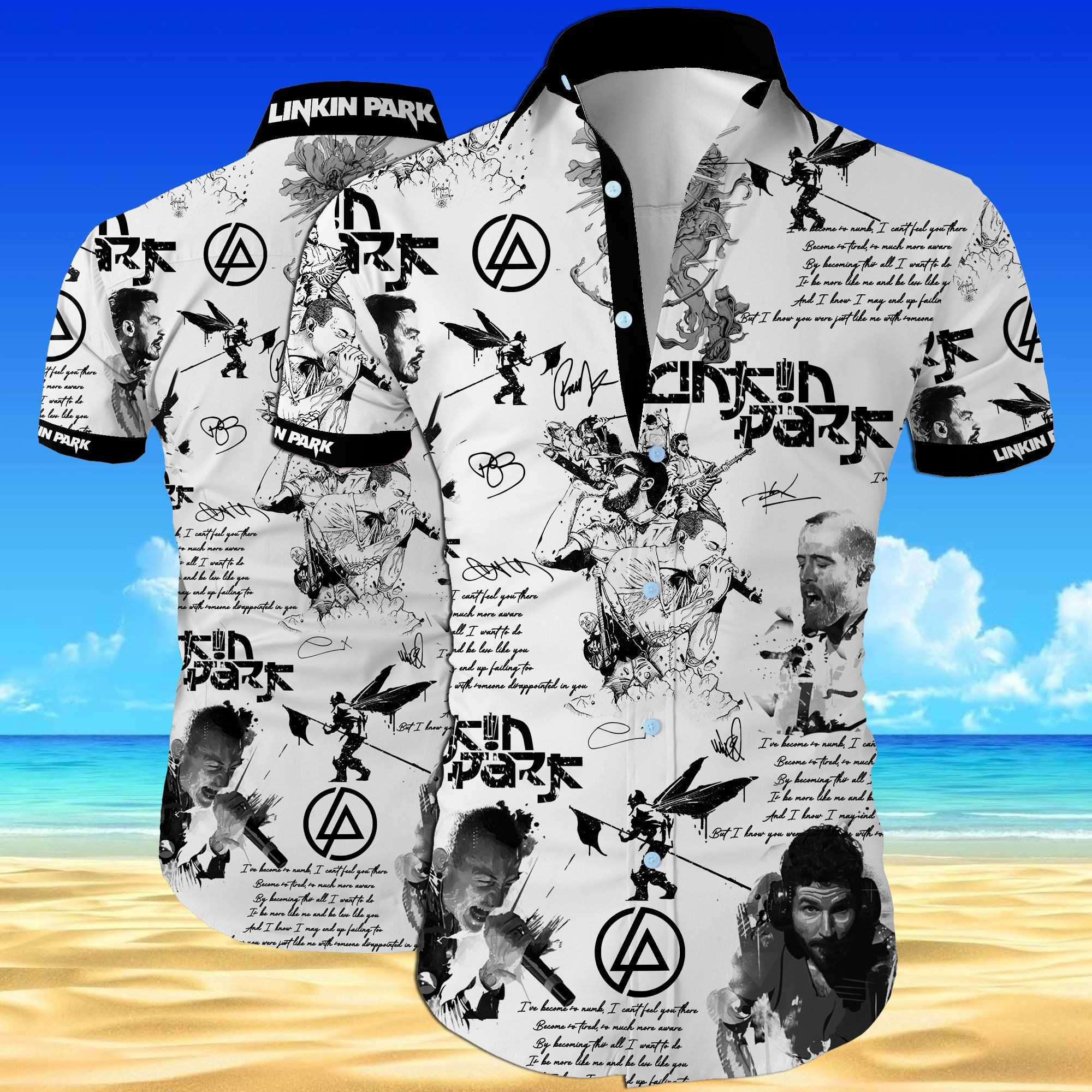 Linkin Park All Over Printed Hawaiian Shirt Tropical Aloha Button Up