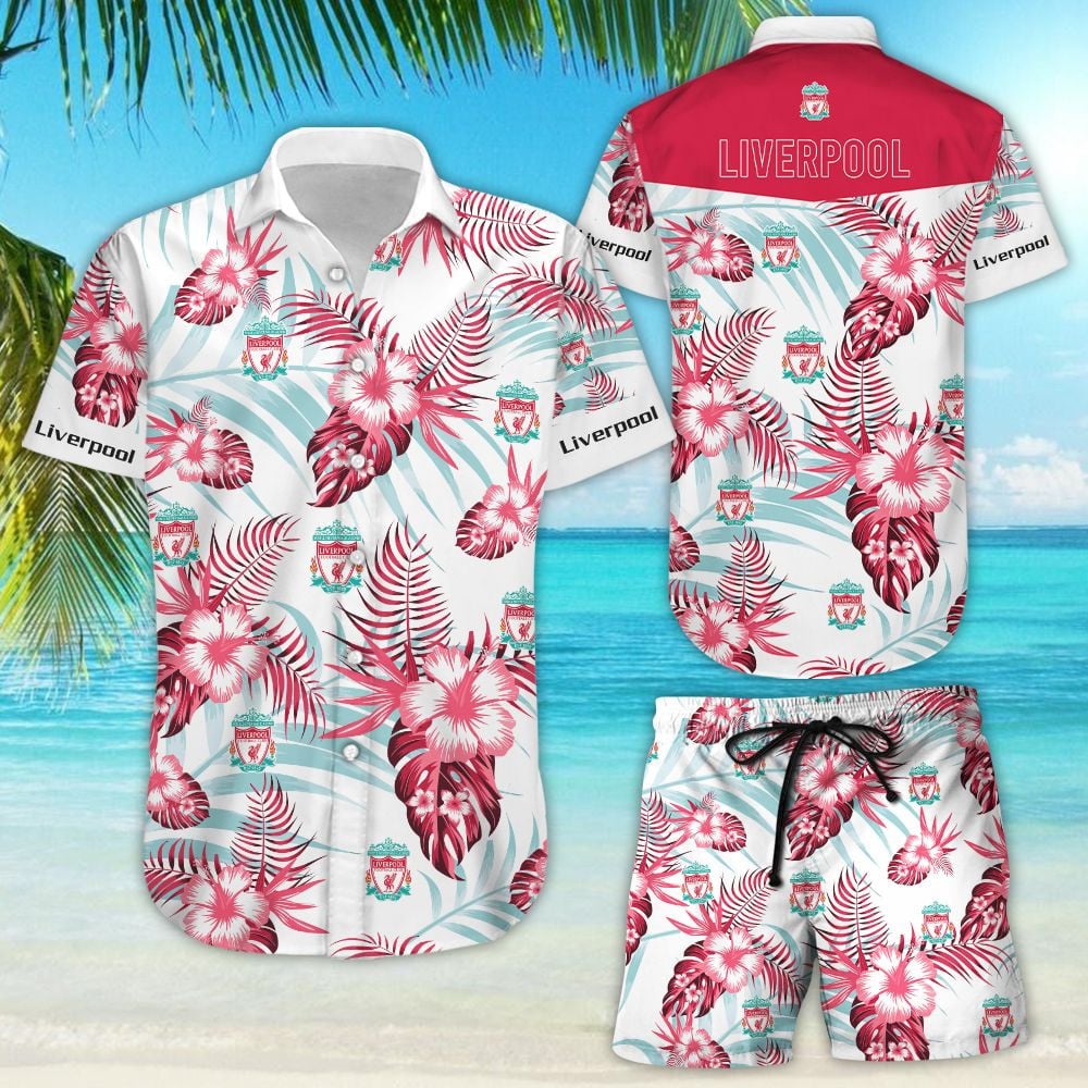 Liverpool Football Club Hawaiian Shirt Tropical Aloha Button Up