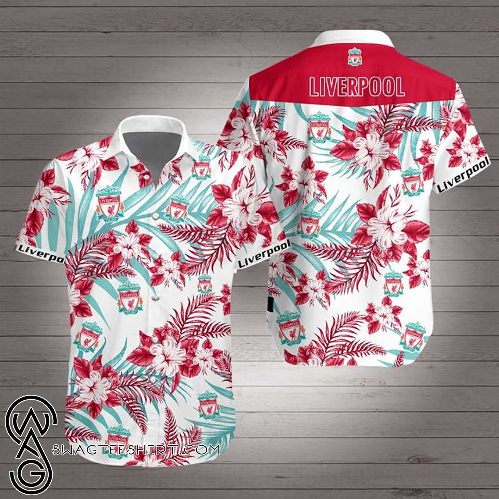 Liverpool Football Club Hawaiian Shirt Tropical Aloha Button Up