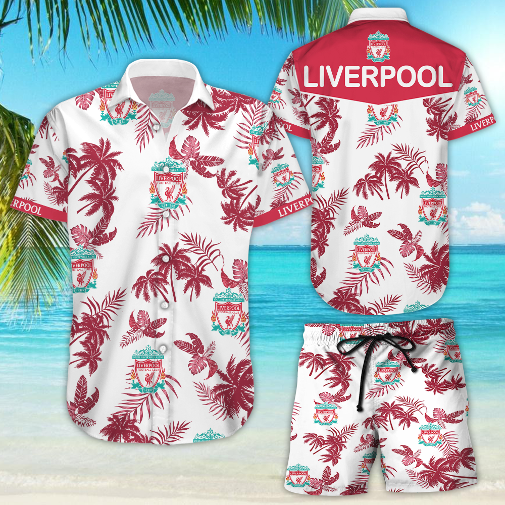 Liverpool Football Club Hawaiian Shirt Tropical Aloha Button Up