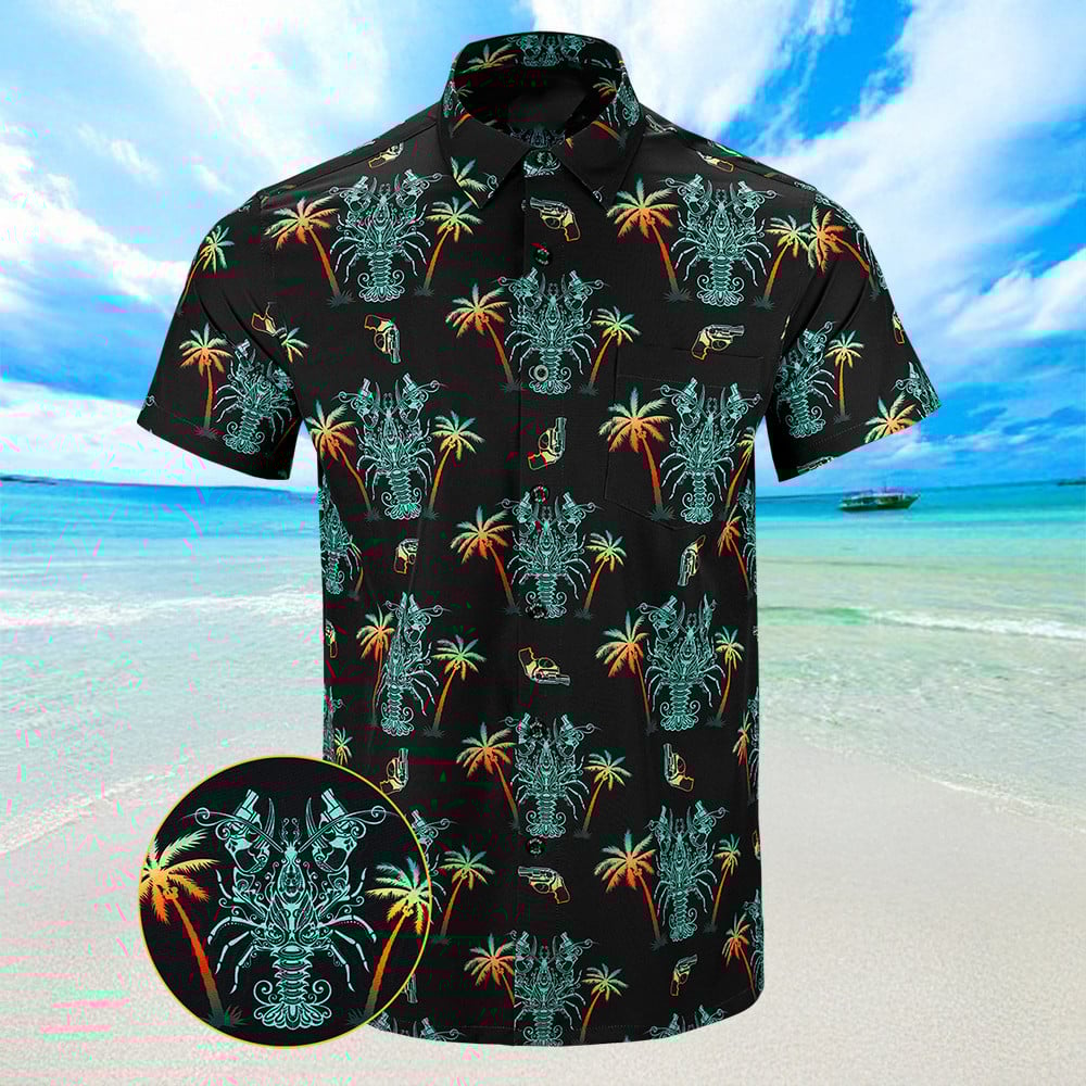 Lobster Hawaiian Shirt Button Up Shirts Summer Gifts For Husband