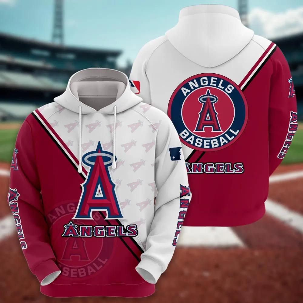 Los Angeles Angels Logo 3D MLB MLB All Over Print Hoodie