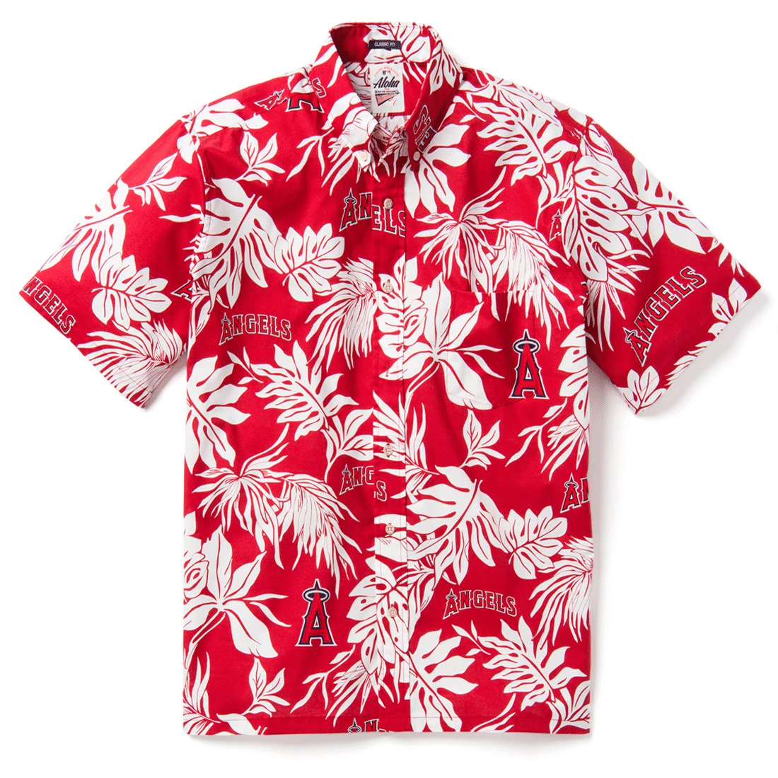 Los Angeles Angels Logo Aloha Hawaiian Shirt Tropical Aloha Button Up