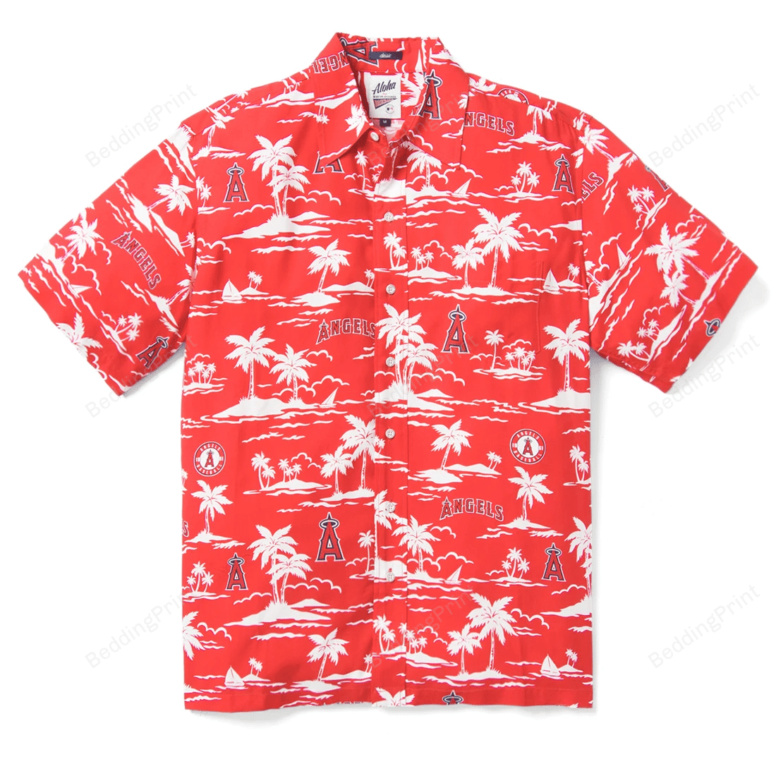 Los Angeles Angels Vintage Hawaiian Shirt Tropical Aloha Button Up
