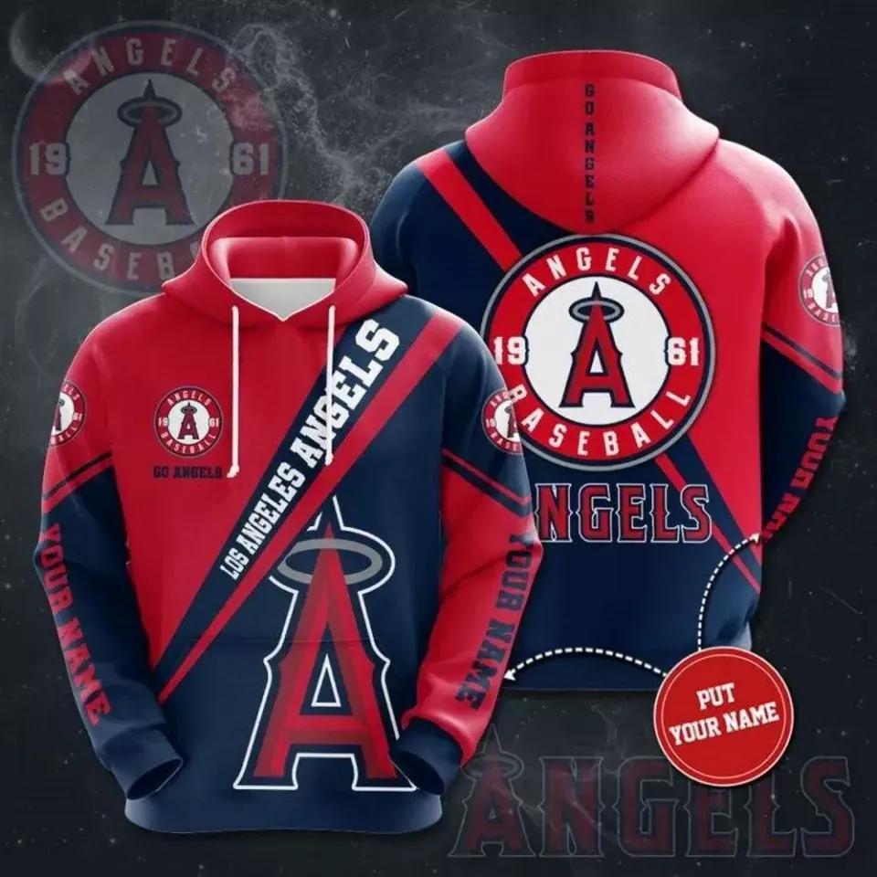 Los Angeles Baseball Team Angelss 3D MLB All Over Print Hoodie