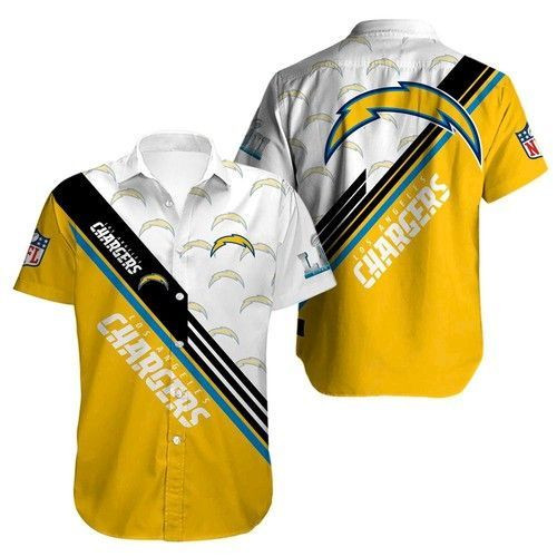 Los Angeles Chargers Hawaiian Shirt Tropical Aloha Button Up