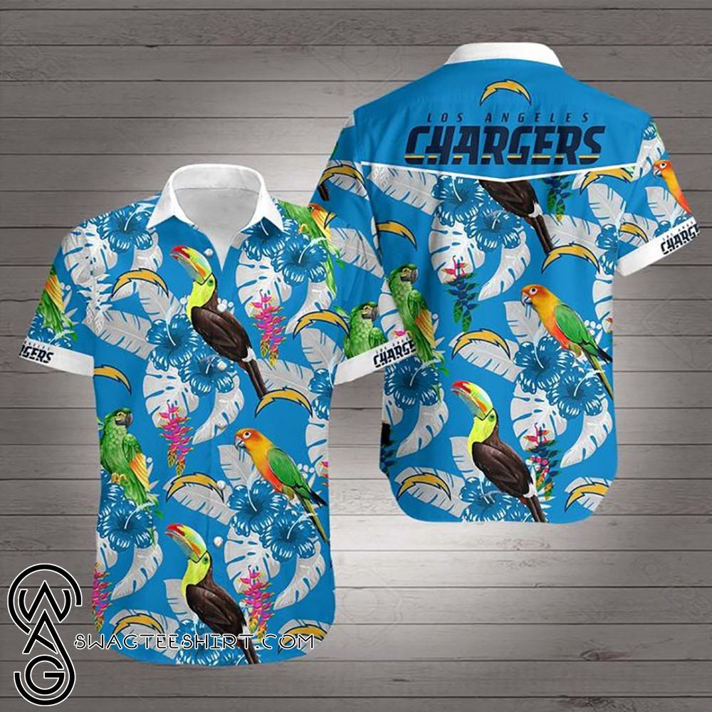 Los Angeles Chargers Team Hawaiian Shirt Tropical Aloha Button Up