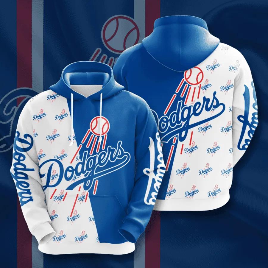 Los Angeles Dodgers Big Logo 3D MLB All Over Print Hoodie