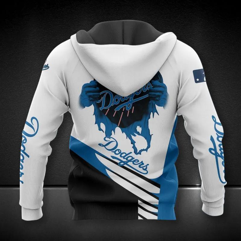 Alternative view of Los Angeles Dodgers Big Logo MLB All Over Print Hoodie