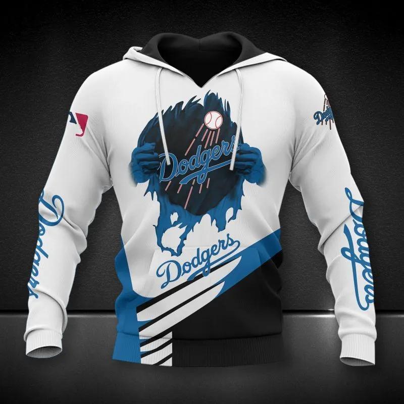Los Angeles Dodgers Big Logo MLB All Over Print Hoodie