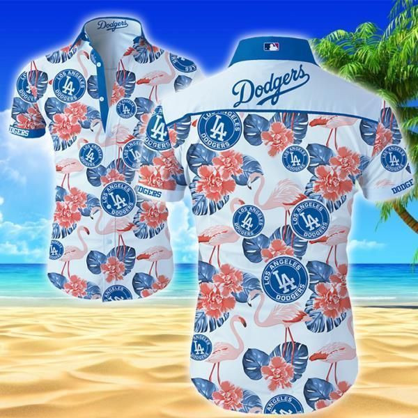 Los Angeles Dodgers Hawaiian Shirt Tropical Aloha Button Up