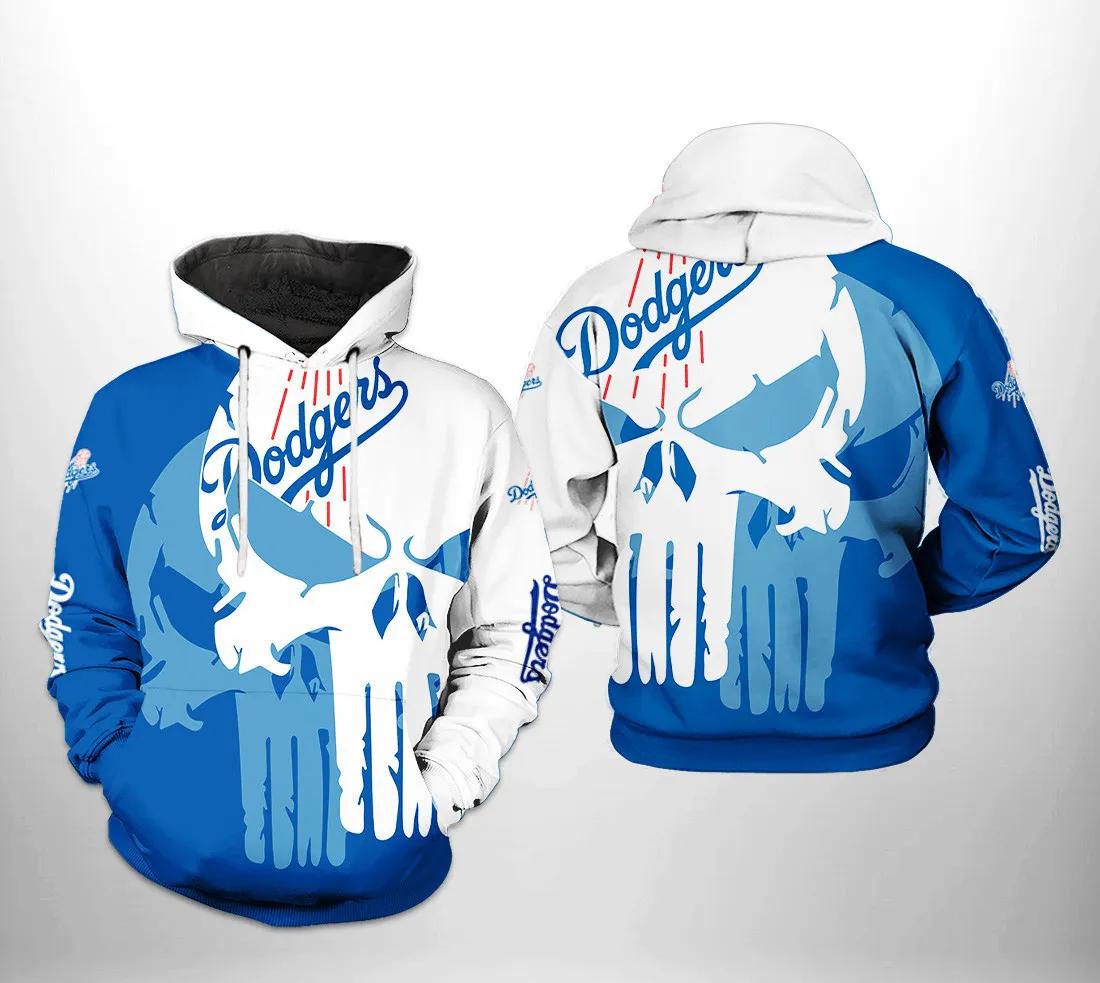 Los Angeles Dodgers MLB Team Skull 3D MLB All Over Print Hoodie