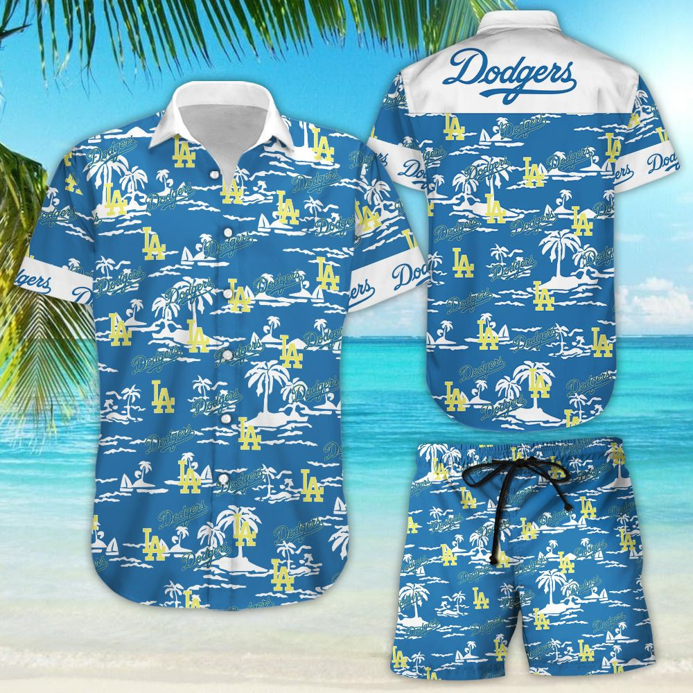 Los Angeles Dodgers Vintage Mlb Hawaiian Shirt Tropical Aloha Button Up