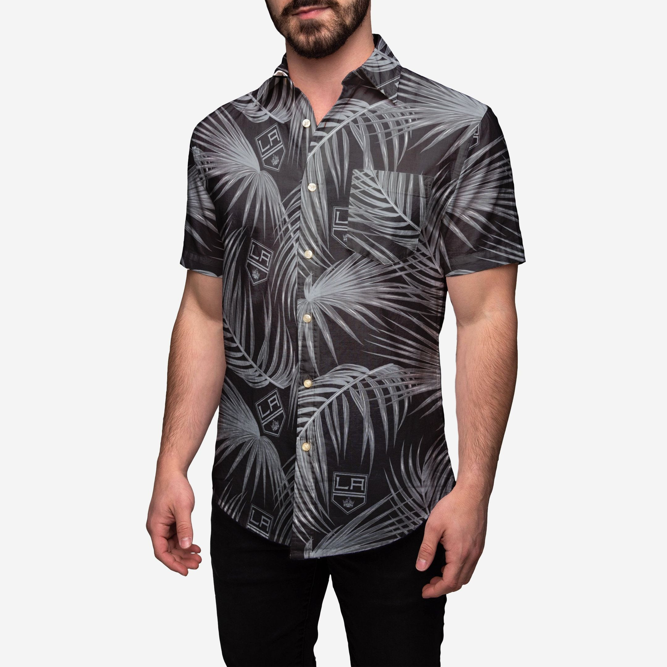 Los Angeles Kings Hawaiian Shirt Tropical Aloha Button Up
