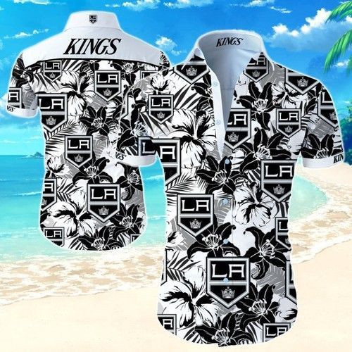 Los Angeles Kings Hawaiian Shirt Tropical Aloha Button Up