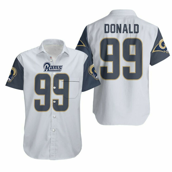 Los Angeles Rams Aaron Donaldl Hawaiian Shirt Tropical Aloha Button Up