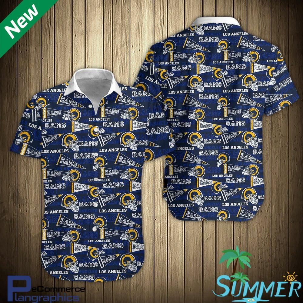 Los Angeles Rams Aloha Shirt Hawaiian Shirt Tropical Aloha Button Up