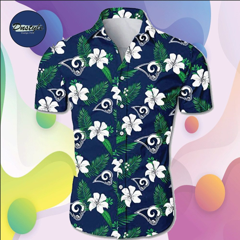 Los Angeles Rams Hawaiian Shirt Tropical Aloha Button Up