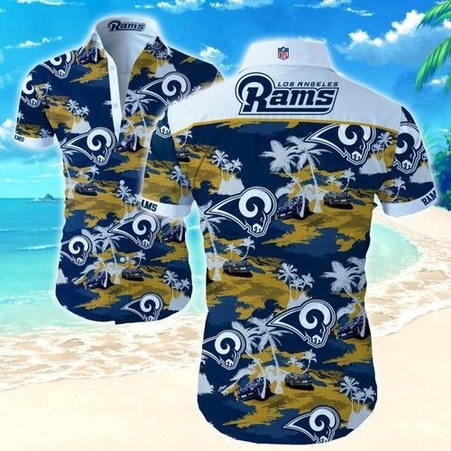 Los Angeles Rams Hawaiian Shirt Tropical Aloha Button Up