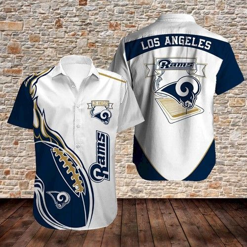 Los Angeles Rams Hawaiian Shirt Tropical Aloha Button Up